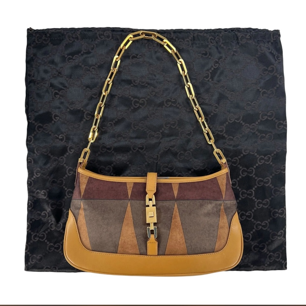 RARE TOM FORD ERA GUCCI JACKIE GOLD CHAIN Y2K archival shoulder bag